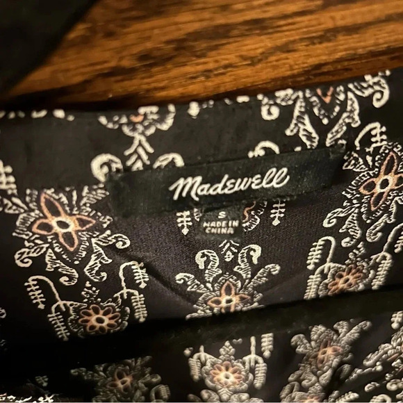 Madewell | Silk Boheme Popover Peplum Tunic Shirt in Burnished Floral | small - Picture 5 of 6